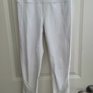 Athleta White leggings, mesh detail